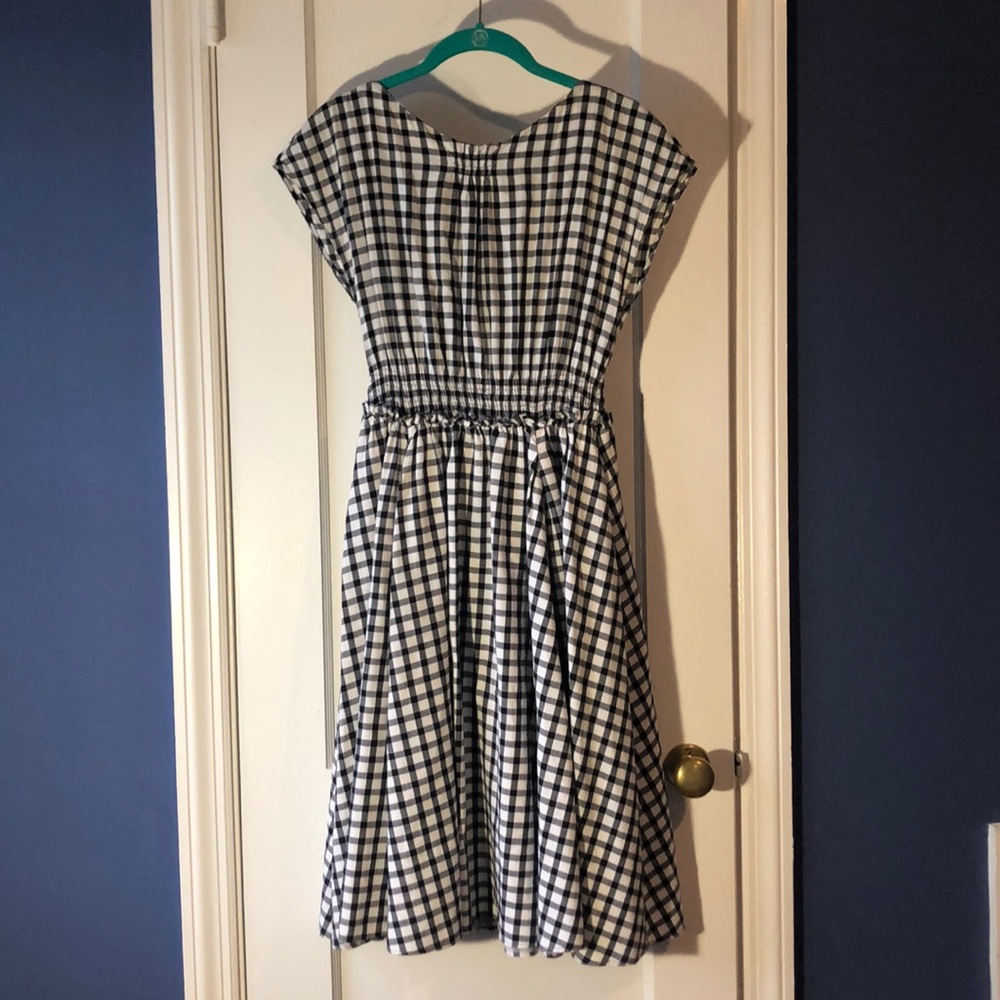 Zara gingham black and white dress